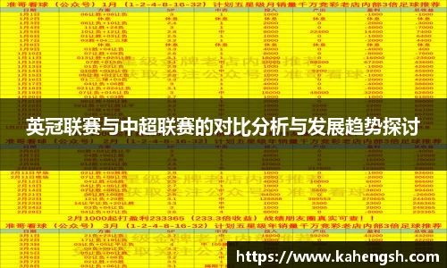 英冠联赛与中超联赛的对比分析与发展趋势探讨